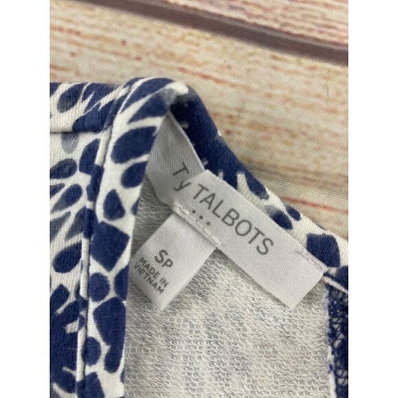 T By Talbots Women's Blue Printed A Line Soft Cotton Dress - SP - Picture 7 of 12